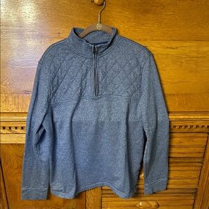 Banana Republic Blue Quarter-Zip Long Sleeve Mock Neck Pullover Sweater